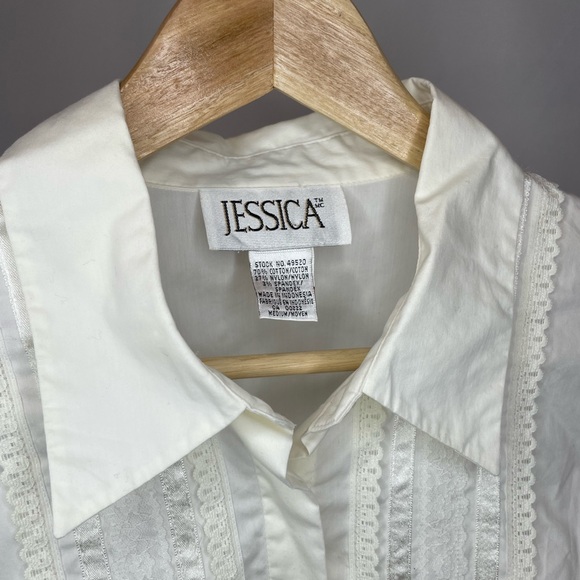 Vintage Jessica Lace Detail Button Down - Picture 2 of 5